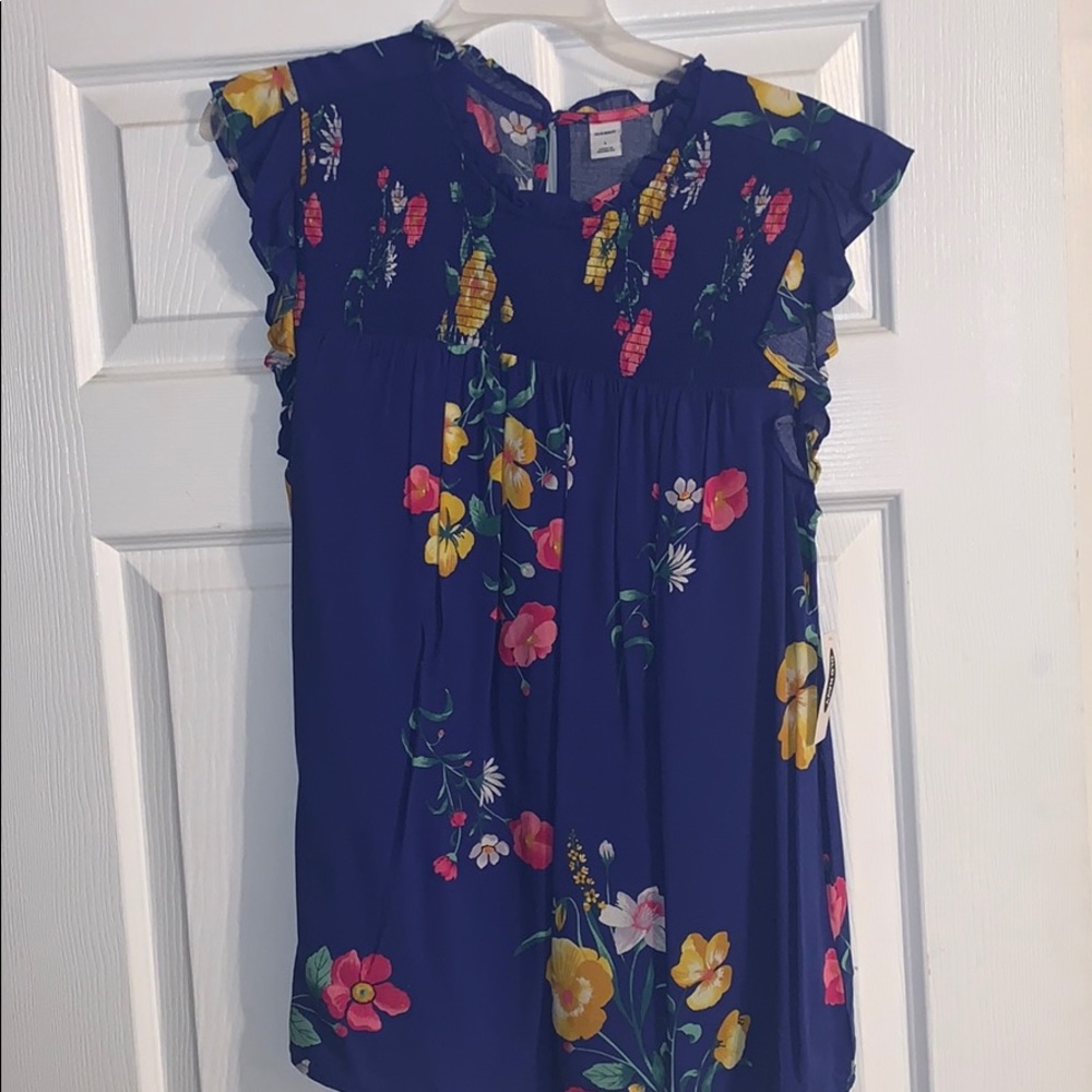 Blue floral blouse - new with tags